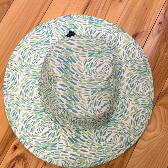 Simms Accessories - Simms Women’s Solar Sombrero Wide-Brim Sun Hat - Seafoam Green and Blue Pattern
